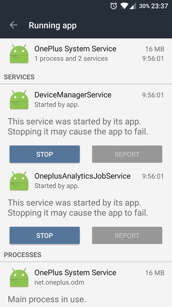 oneplus system service running services